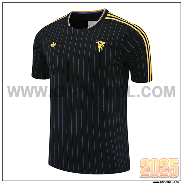 Camiseta Entrenamiento Manchester United Negro/Amarillo 2025 2026