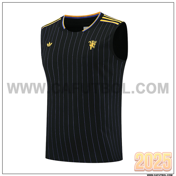 Chalecos De Futbols Manchester United Negro/Amarillo 2025 2026