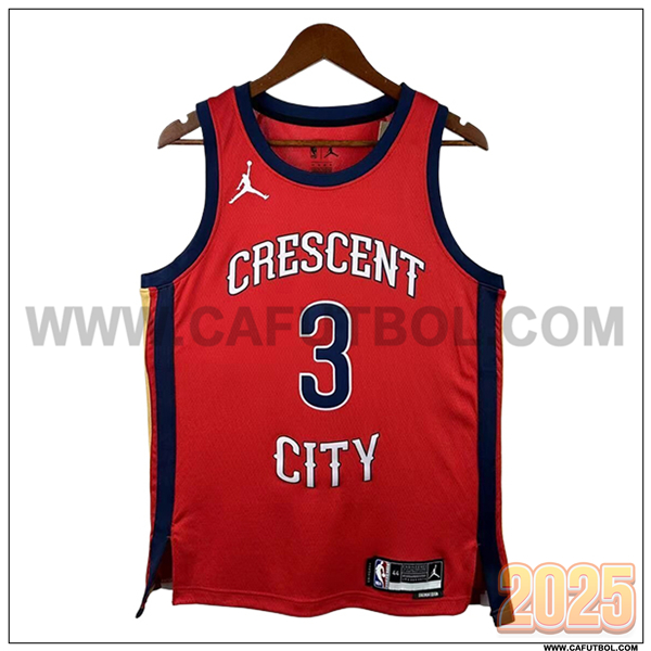 Camisetas NBA New Orleans Pelicans (POOLE #3) 2025/26 Rojo/Azul