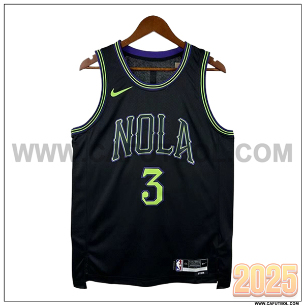 Camisetas NBA New Orleans Pelicans (POOLE #3) 2025/26 Negro/Verde