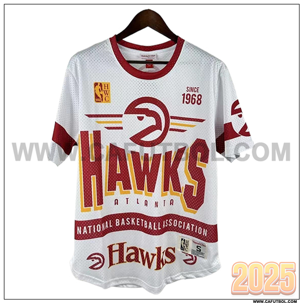 Camisetas NBA Atlanta Hawks Retro 2025/26 Blanco/Rojo/Amarillo