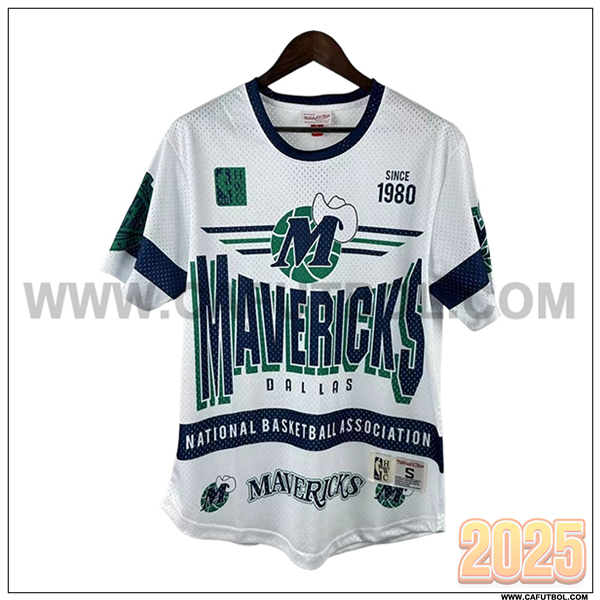 Camisetas NBA Dallas Mavericks Retro 2025/26 Blanco/Azul/Verde