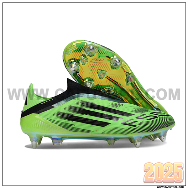 Adidas Botas De Fútbol F50 Elite Laceless SG Verde/Negro -02