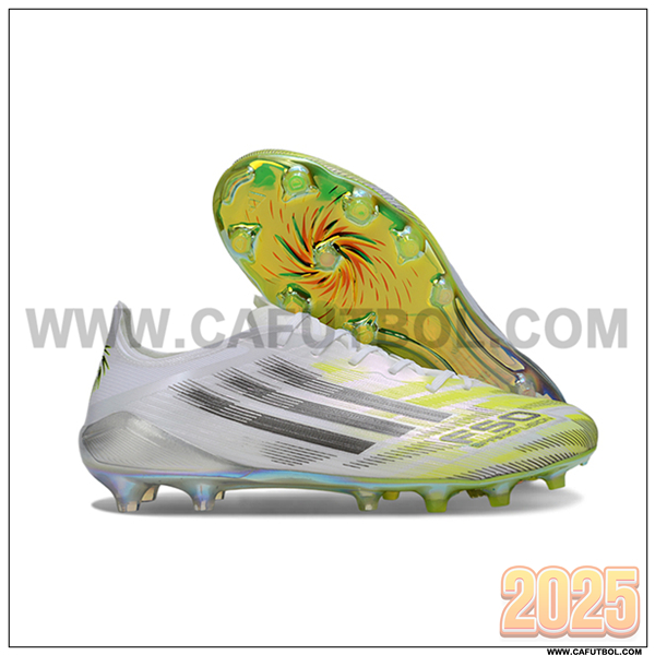 Adidas Botas De Fútbol F50 ELITE FG Blanco/Gris/Amarillo