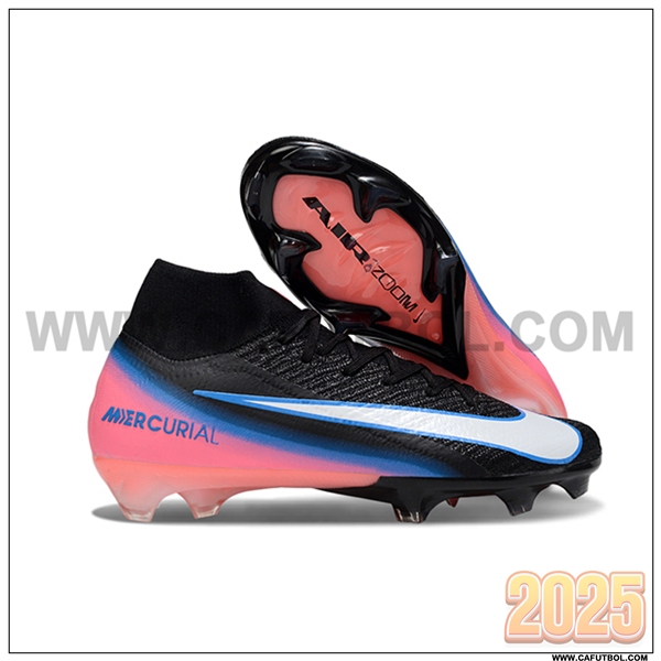 Nike Botas De Fútbol Air Zoom Mercurial Superfly IIX Elite FG Negro/Blanco/Azul/Rosa