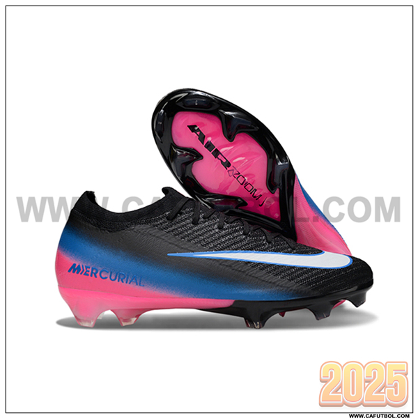 Nike Botas De Fútbol AIR Zoom Mercurial Vapor 16 Elite XXV FG Negro/Blanco/Azul/Rosa -02