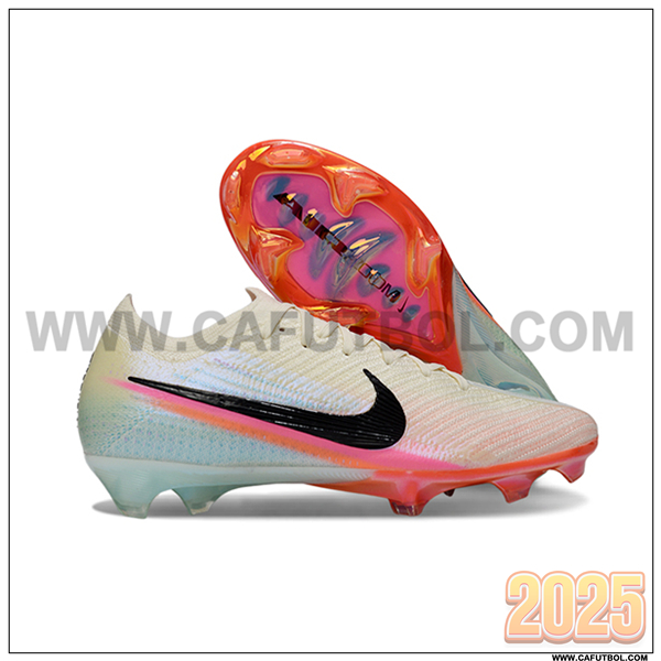 Nike Botas De Fútbol AIR Zoom Mercurial Vapor 16 Elite XXV FG Beige/Negro/Azul/Rosa