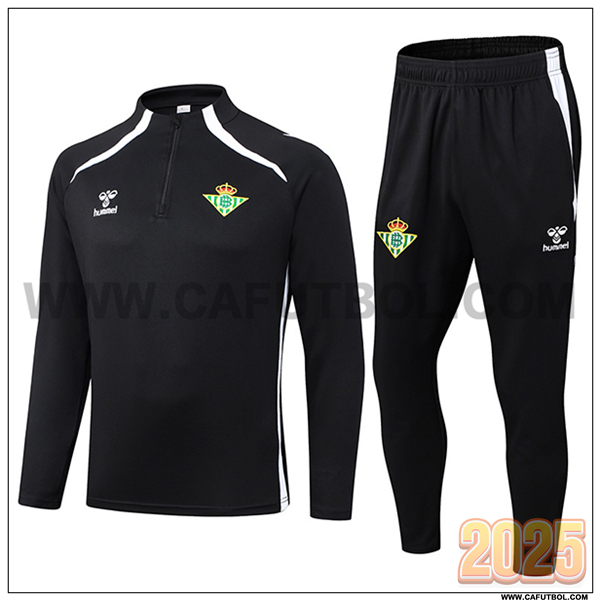 Chandal de Futbol Real Betis Negro/Blanco 2025 2026