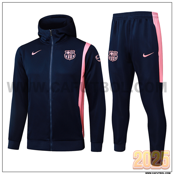 Chaqueta Con Capucha Chandal Rompevientos FC Barcelona Azul/Rosa 2025 2026