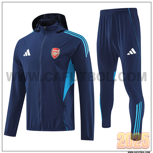Chaqueta Con Capucha Chandal Rompevientos Arsenal Azul 2025 2026