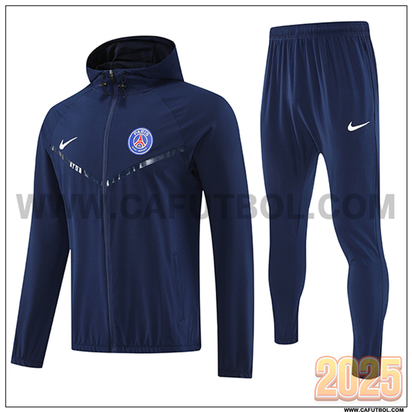 Chaqueta Con Capucha Chandal Rompevientos PSG Azul Oscuro 2025 2026