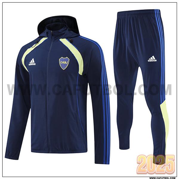 Chaqueta Con Capucha Chandal Rompevientos Boca Juniors Azul/Verde 2025 2026