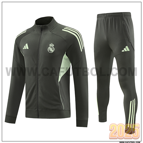 Chandal Chaquetas Futbol Real Madrid Marrón/Verde 2025 2026