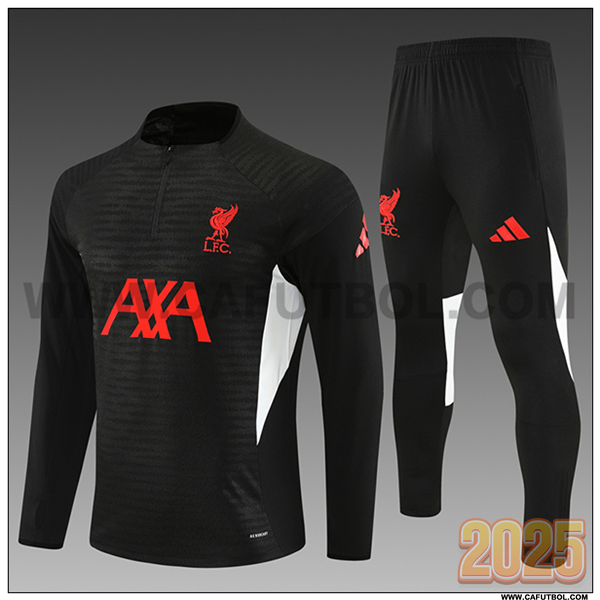 Chandal de Futbol FC Liverpool Ninos Negro/Rojo/Blanco 2025 2026