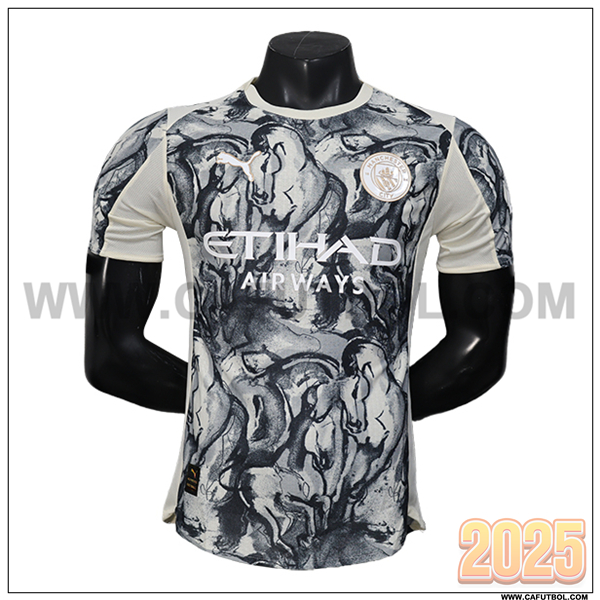Camiseta Futbol Manchester City Edicion Especial 2025 2026 Negro/Blanco