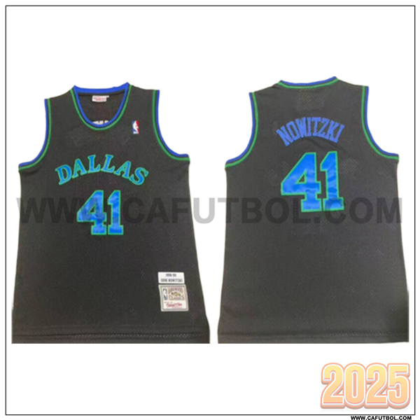 Camisetas NBA Dallas Mavericks (NOWITZKI #41) 2025/26 Negro/Azul