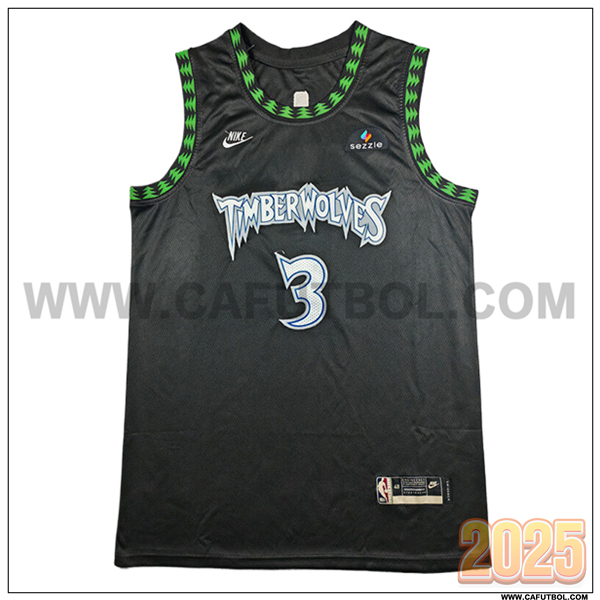 Camisetas NBA Minnesota Timberwolves (McDANIELS #3) 2025/26 Negro/Verde