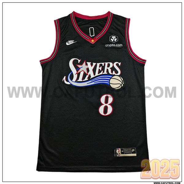 Camisetas NBA Philadelphia 76ers (GEORGE #8) 2025/26 Negro/Rojo