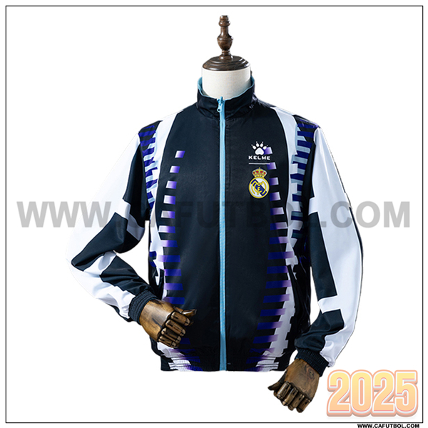 Rompevientos Real Madrid Negro/Blanco/Violeta 2025 2026