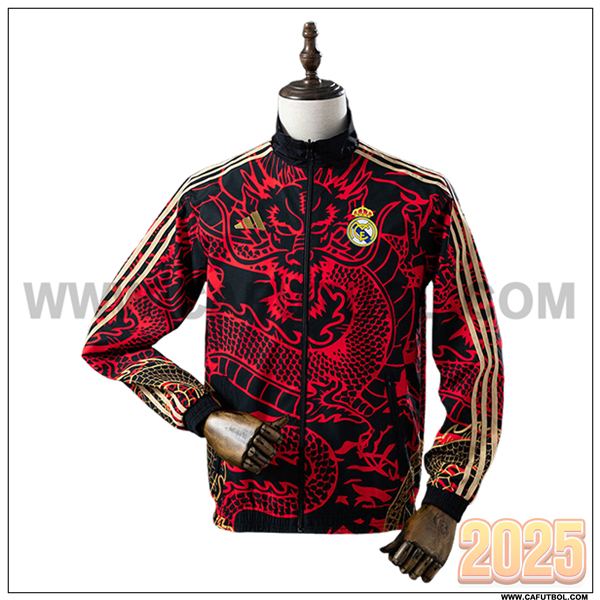 Rompevientos Real Madrid Rojo/Negro/Amarillo 2025 2026