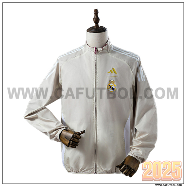 Rompevientos Real Madrid Beige/Blanco 2025 2026