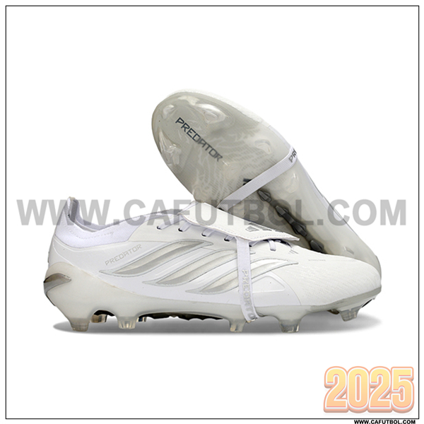 Adidas Botas De Fútbol 26 Predator Elite Tongue FG Blanco/Gris