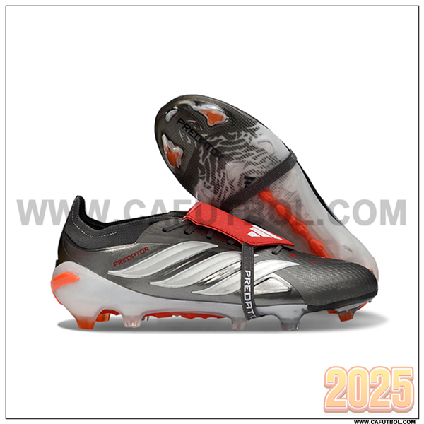 Adidas Botas De Fútbol 26 Predator Elite Tongue FG Gris/Blanco/Naranja