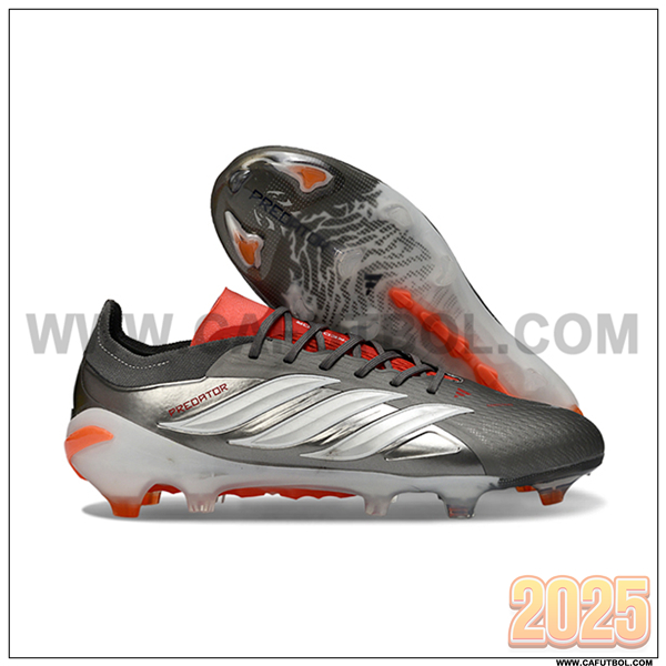 Adidas Botas De Fútbol 26 Predator Elite FG Gris/Blanco/Naranja