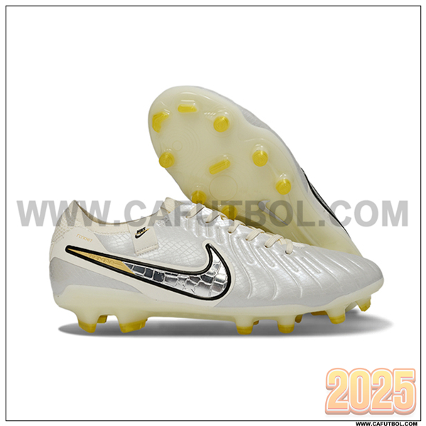 Nike Botas De Fútbol Tiempo Legend X Elite LUXE FG Gris/Beige