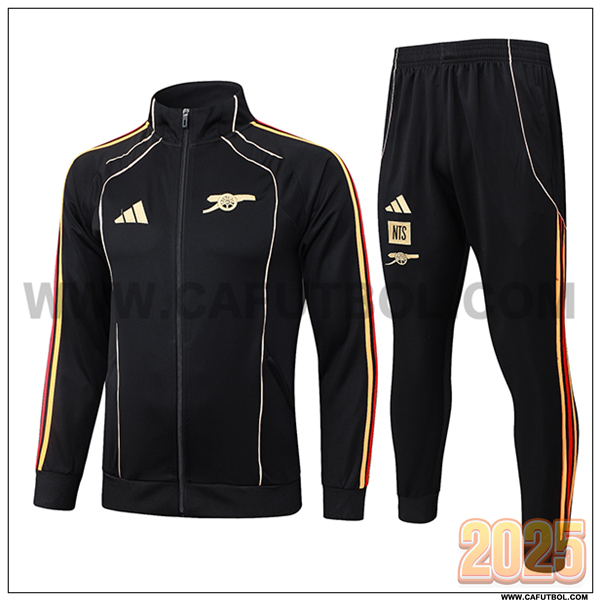 Chandal Chaquetas Futbol Arsenal Negro/Rojo/Amarillo 2025 2026