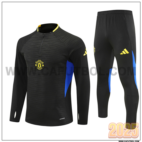 Chandal de Futbol Manchester United Negro/Azul/Amarillo 2025 2026 -02