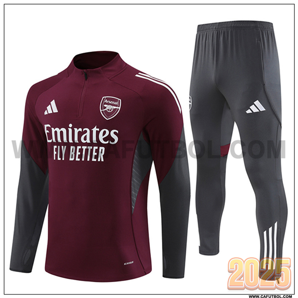Chandal de Futbol Arsenal Rojo/Gris 2025 2026