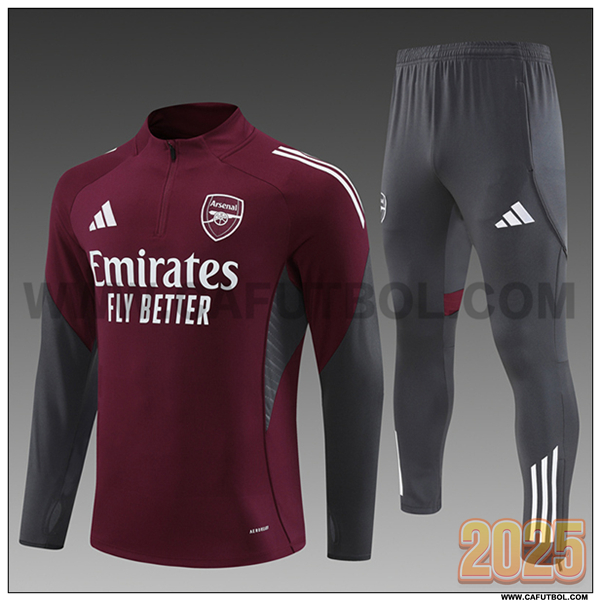 Chandal de Futbol Arsenal Rojo/Gris 2025 2026