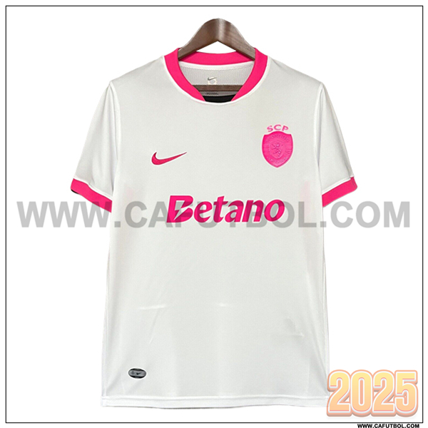 Camiseta Futbol Sporting Edicion Especial 2025 2026 Blanco/Rosa