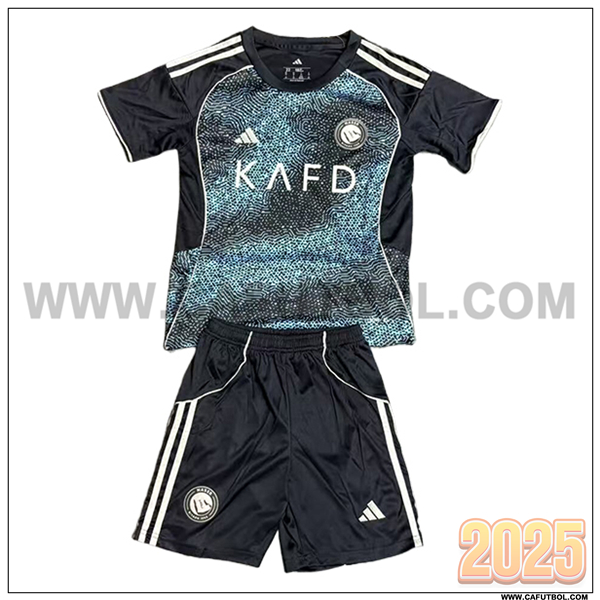 Segunda Camiseta de Al-Nassr Ninos 2025 2026 Negro