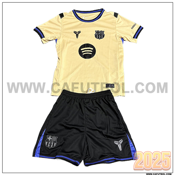 Segunda Camiseta de FC Barcelona Ninos 2025 2026 AMARILLO Claro