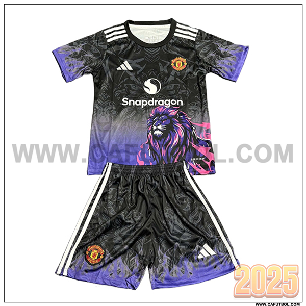 Camiseta de Manchester United Ninos Edicion Especial 2025 2026 Purpura/Negro