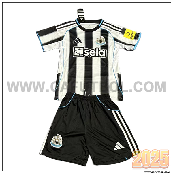 Primera Camiseta de Newcastle United Ninos 2025 2026 Blanco/Negro
