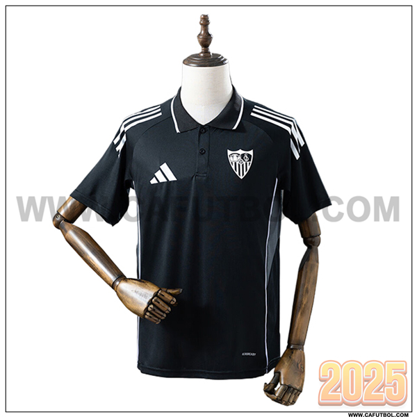 Camiseta Polo Sevilla FC Negro/Blanco 2025 2026