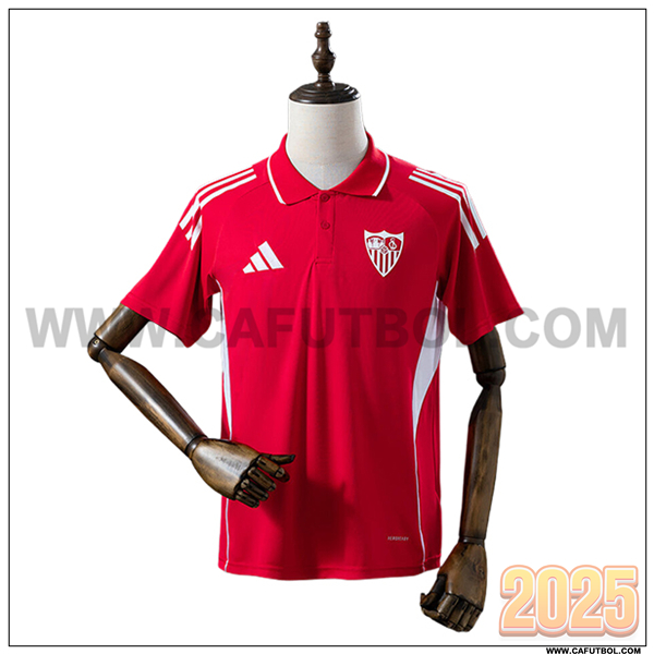 Camiseta Polo Sevilla FC Rojo/Blanco 2025 2026