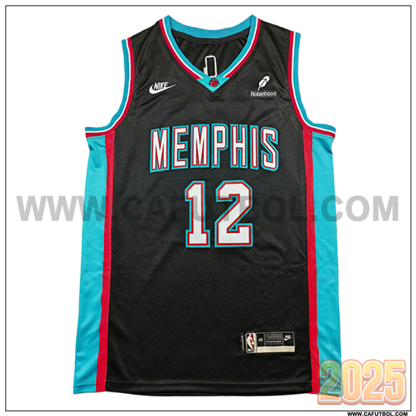Camisetas NBA Memphis Grizzlies (MORANT #12) 2025/26 Negro/Azul/Rojo