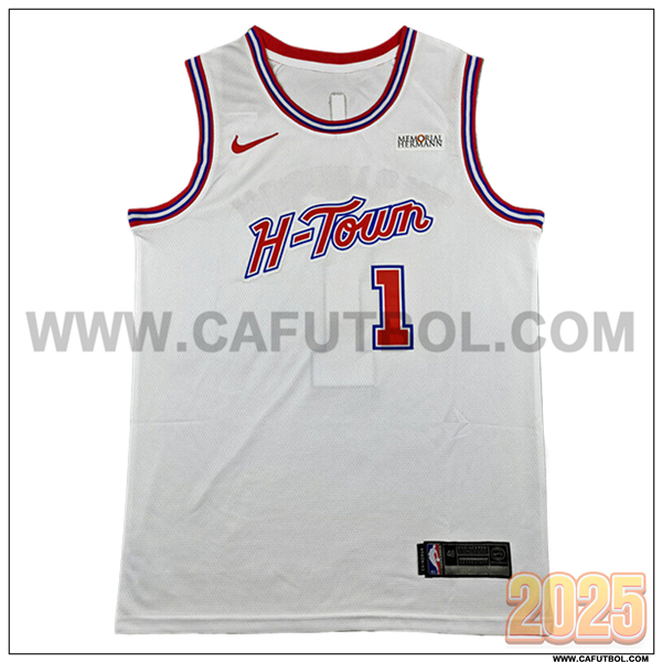Camisetas NBA Houston Rockets (THOMPSON #1) 2025/26 Blanco/Rojo
