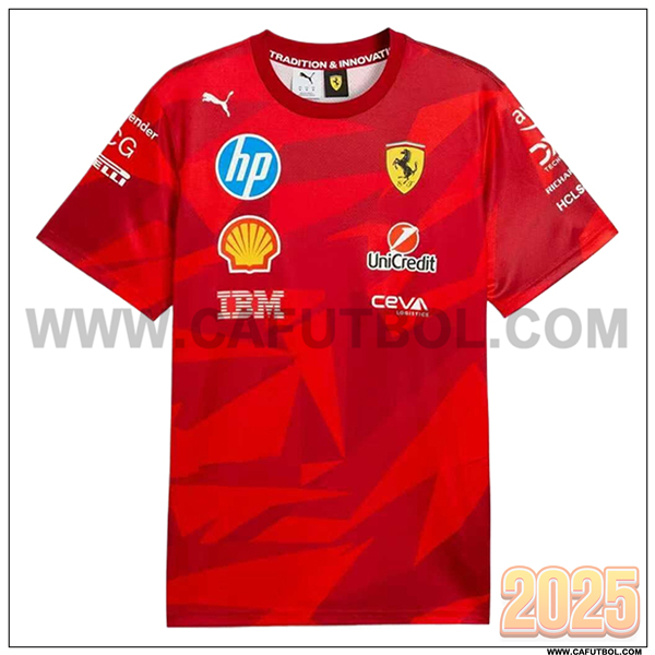 Camiseta de manga corta Scuderia Ferrari Team Rojo 2025