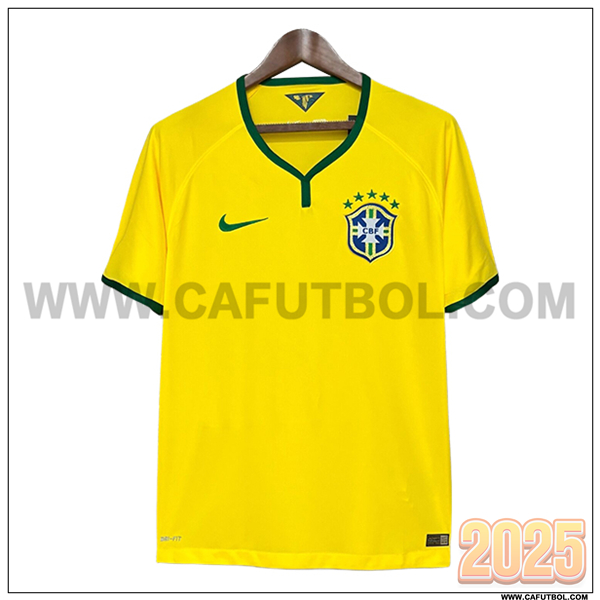 Primera Camiseta de Brasil Retro AMARILLO 2014