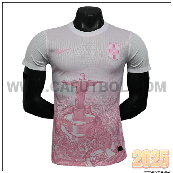 Camiseta Equipo de Brasil Edicion Especial 2026/2027 Blanco/Rosa