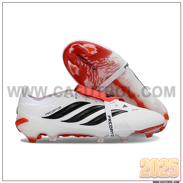 Adidas Botas De Fútbol 26 Predator Elite Tongue FG Blanco/Negro/Naranja