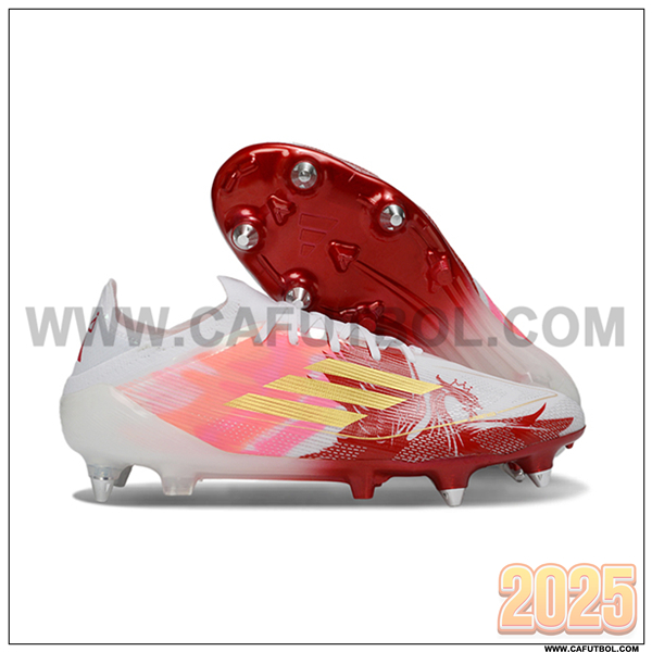 Adidas Botas De Fútbol F50 Elite SG Blanco/Rosa/Rojo