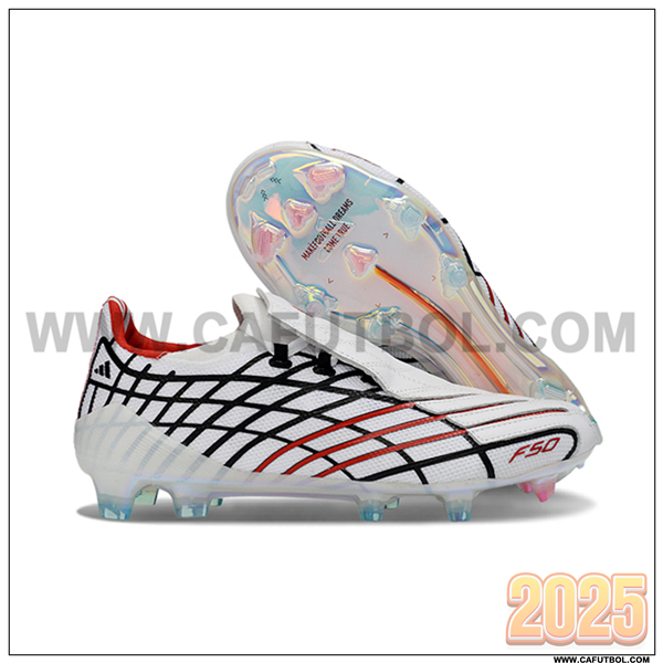 Adidas Botas De Fútbol F50 Elite FG Blanco/Negro/Rojo