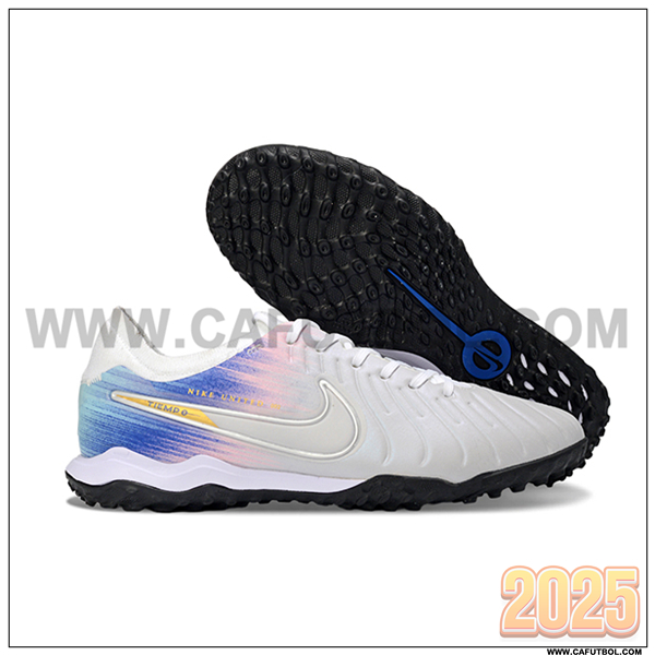 Nike Botas De Fútbol Tiempo Legend X PRO TF Gris/Azul/Rosa