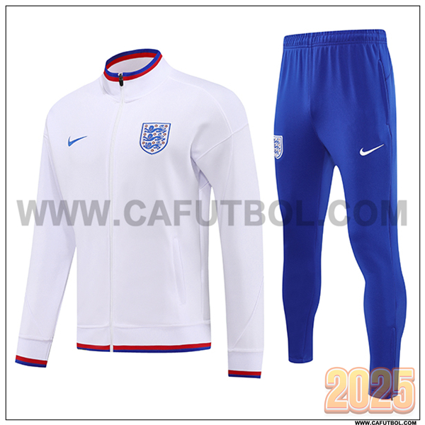 Chandal Chaquetas Futbol Inglaterra Blanco/Rojo/Azul 2025 2026